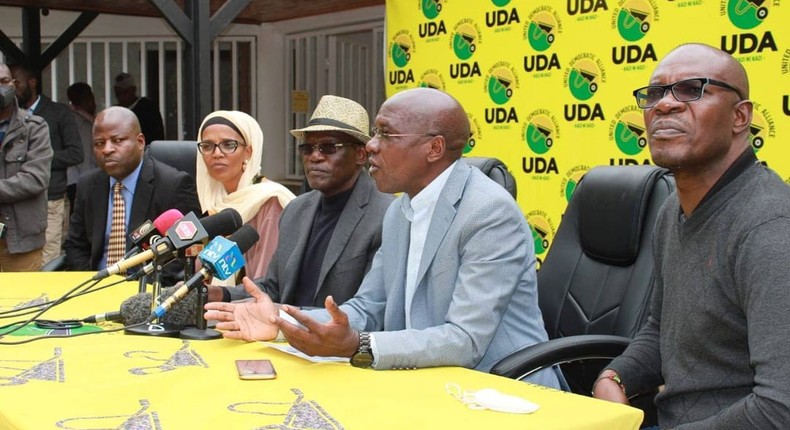 United Democratic Alliance (UDA) party officials led by Chairman Johnstone Muthama