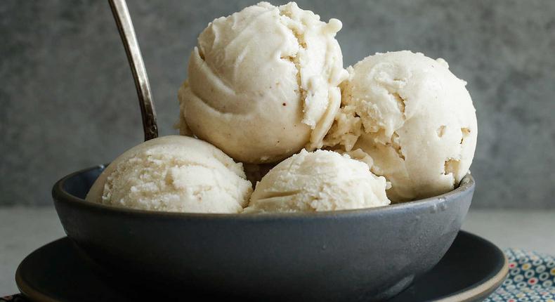 Banana and coconut ice cream