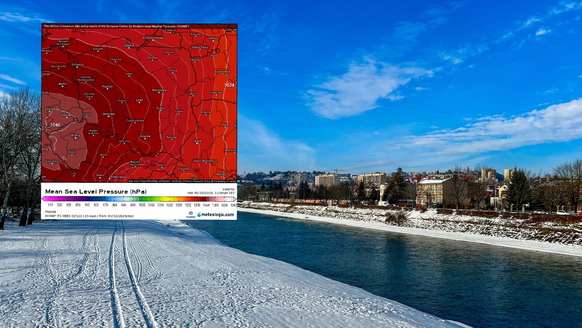 Silny antycyklon zbliża się do Polski, co wpłynie na znaczny wzrost ciśnienia atmosferycznego [Źródło: Onet]