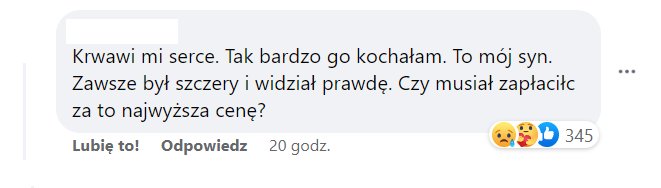 Komentarz matki Patryka Kalskiego