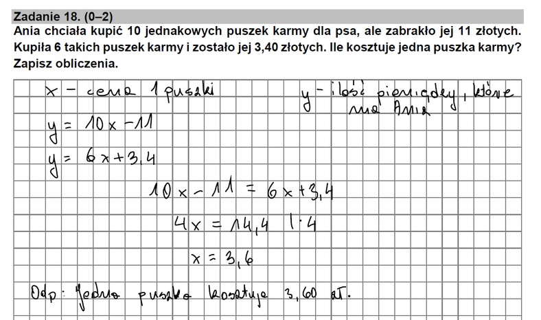 Egzamin ośmioklasisty. Zadanie 18