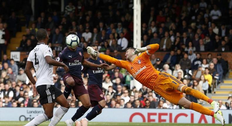 Chelsea signing - Goalkeeper Marcus Bettinelli (R) in action for former club Fulham Creator: Adrian DENNIS