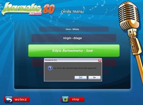 Screen z gry "Karaoke For Fun: 80 Hitów"