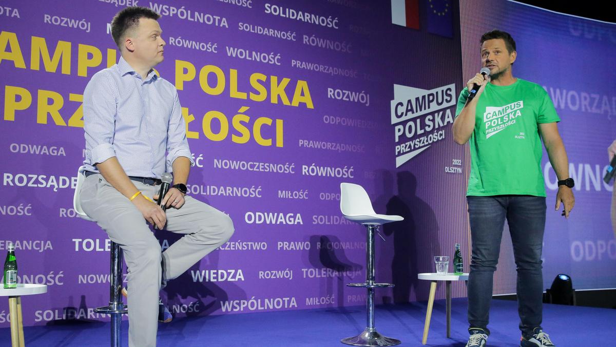 Szymon Hołownia i Rafał Trzaskowski w debacie na Campus Przyszłości Polska