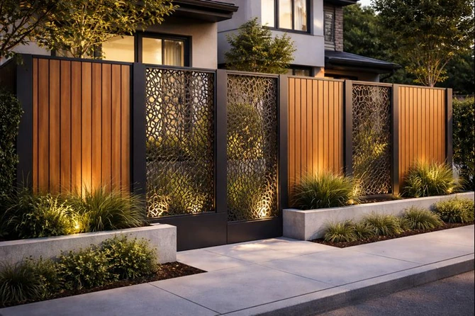 Drvena i metalna ograda