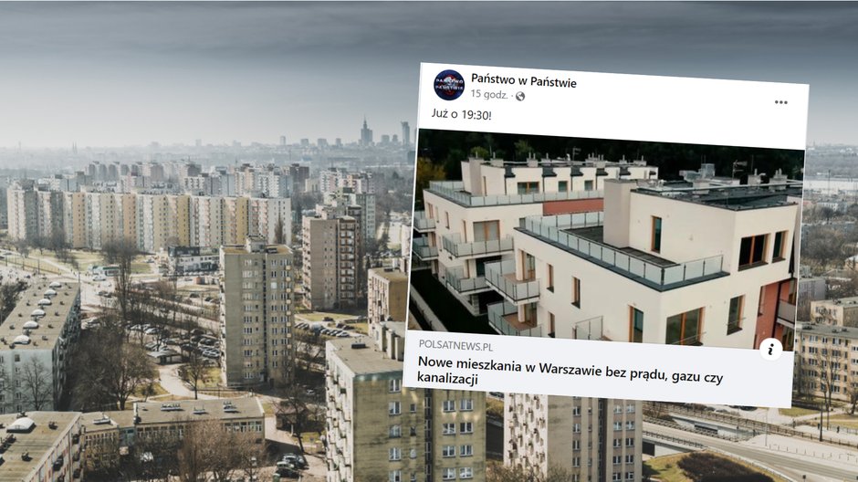 Na warszawskiej Białołęce postał blok bez podłączonych mediów (Fot. Facebook/Państwo w państwie