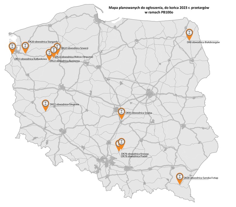 11 nowych obwodnic ze 100 - przetargi do ogłoszenia w 2023 roku