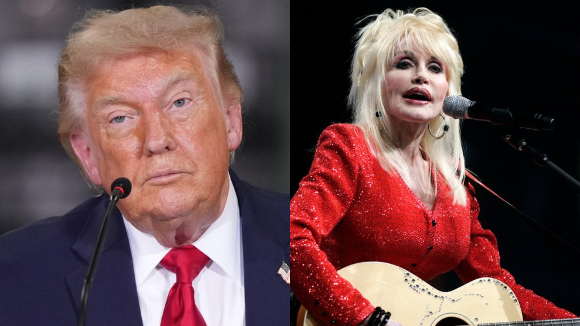 Americký prezident Donald Trump a speváčka Dolly Parton.