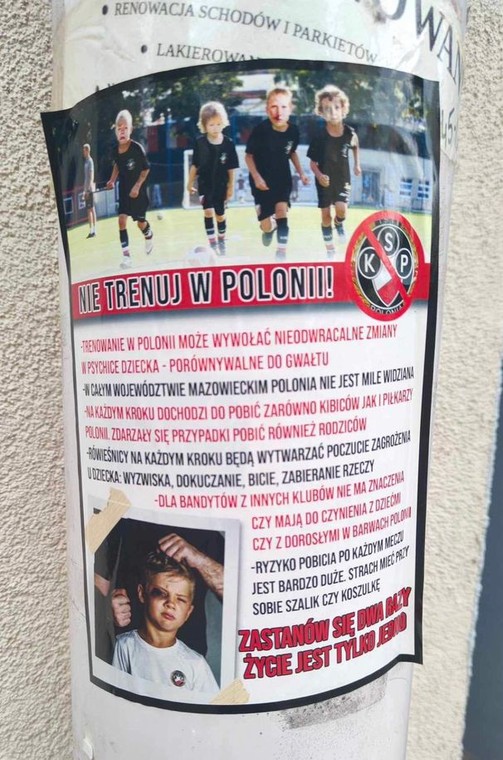 Zrzut ekranu plakatu "Nie trenuj w Polonii"