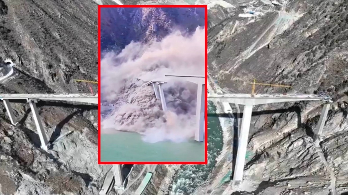 Szokujący moment. Nowo otwarty most w Chinach zawalił się [WIDEO]