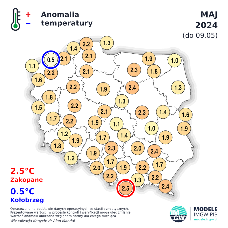 Tegoroczny maj przynosi jak dotąd temperatury wyższe od normy