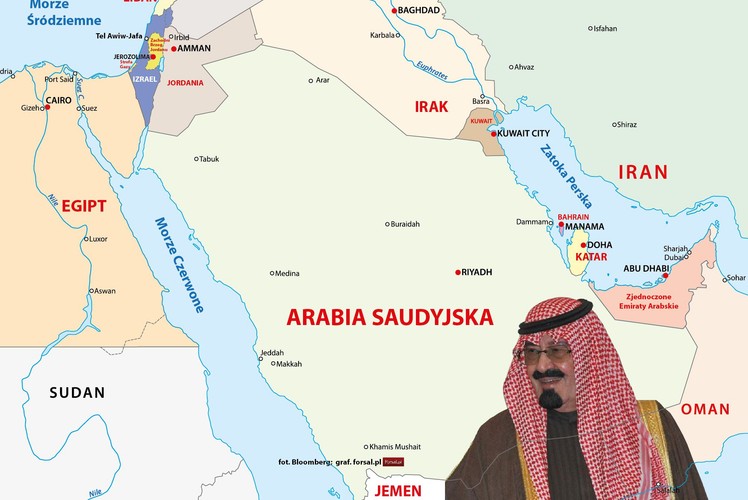 Władca Arabii Saudyjskiej - 90-letni Król Abdullah - umrze. Arabia Saudyjska, największy producent ropy naftowej wśród krajów arabskich, będzie bez władcy, w tym samym czasie będą trwały naloty Arabia Air Force na pozycje Państwa Islamskiego, a tysiące młodych Saudyjczyków przyłączają się do bojowników.