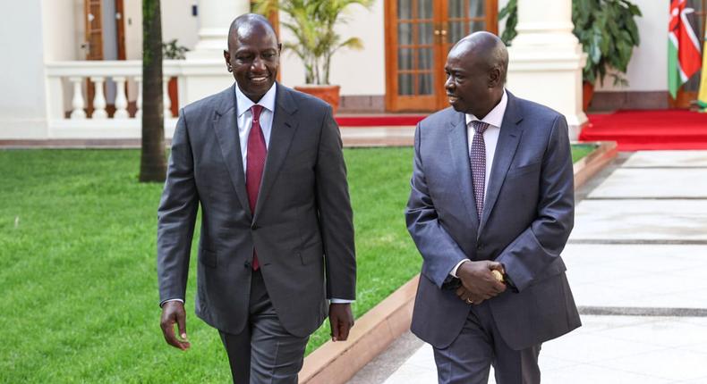 President William Ruto and Deputy President Rigathi Gachagua after a Cabinet meeting at State House, on April 27, 2023