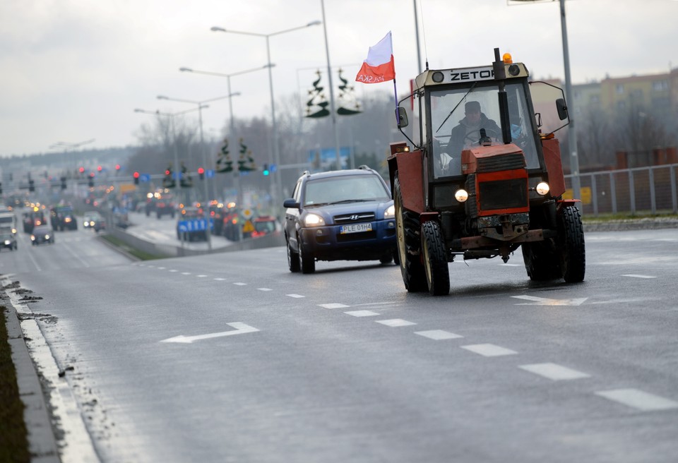 LESZNO PROTEST ROLNIKÓW BLOKADA DK NR 5 (Blokada dk nr 5)