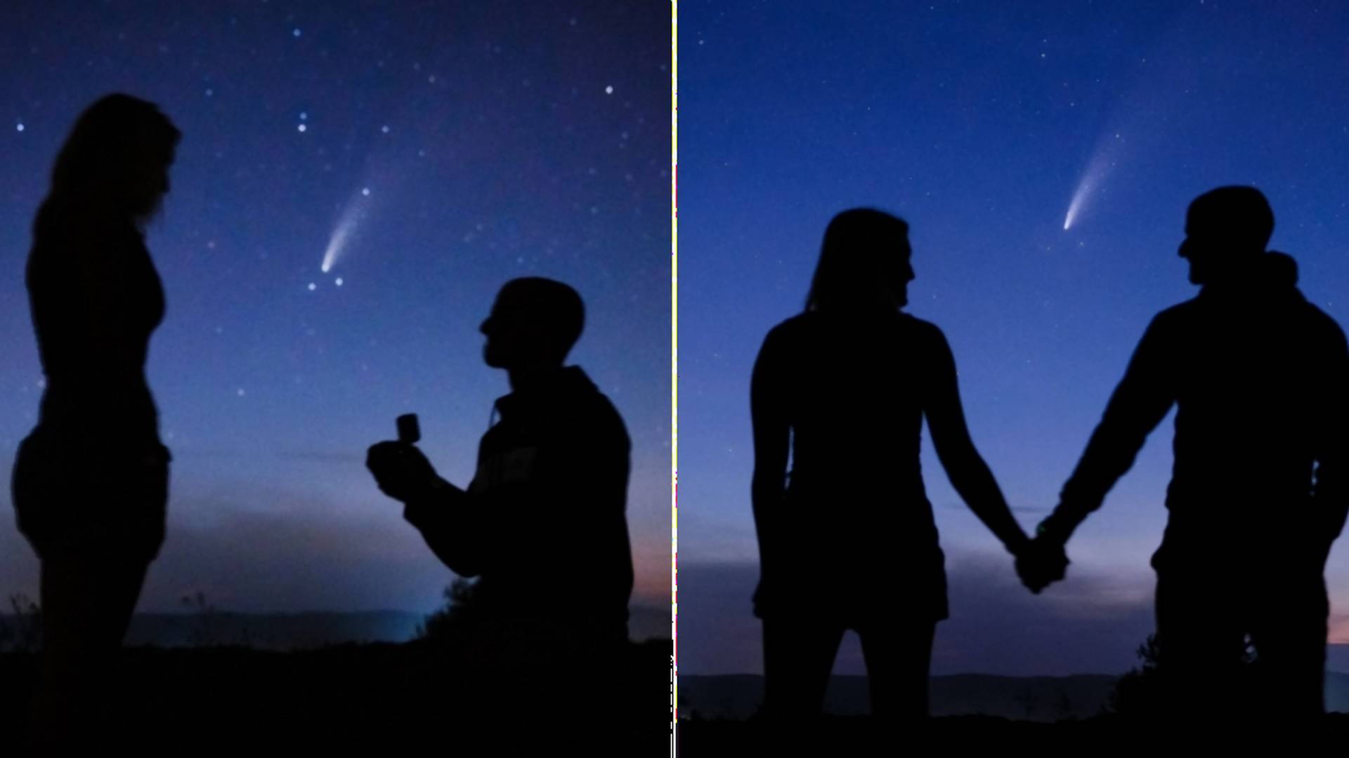 Muž originálne požidal priateľku o ruku: Preletela za nimi kométa, ktorú vidieť raz za tisícky rokov