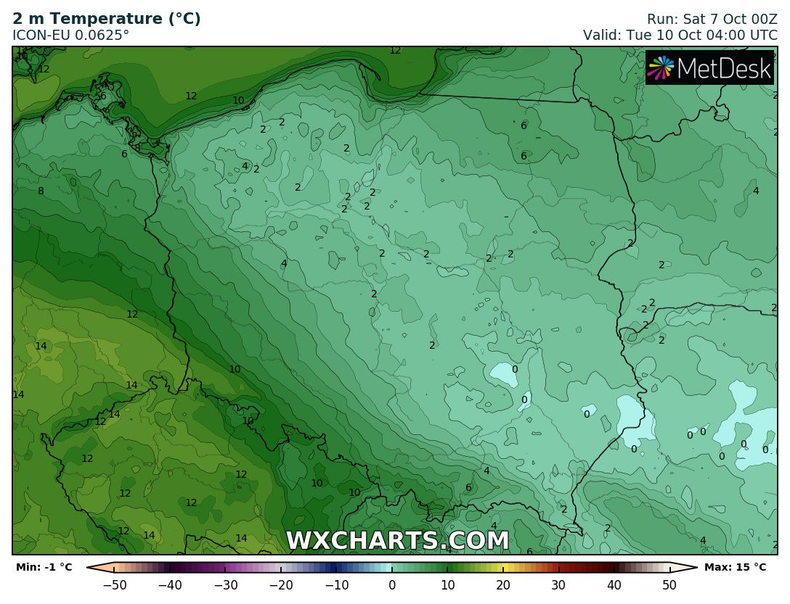 Bardzo zimna będzie również noc z poniedziałku na wtorek