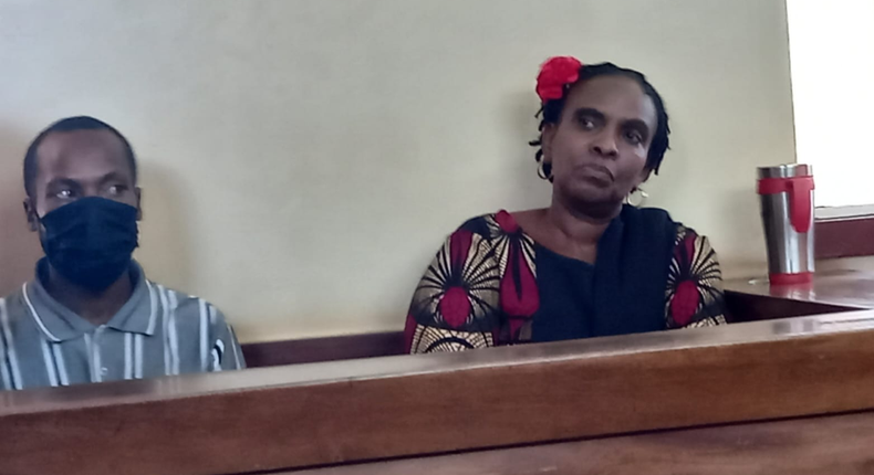 Gladys Chania and her farmhand Maurice Mbugua appearing in court on October 24, 2022