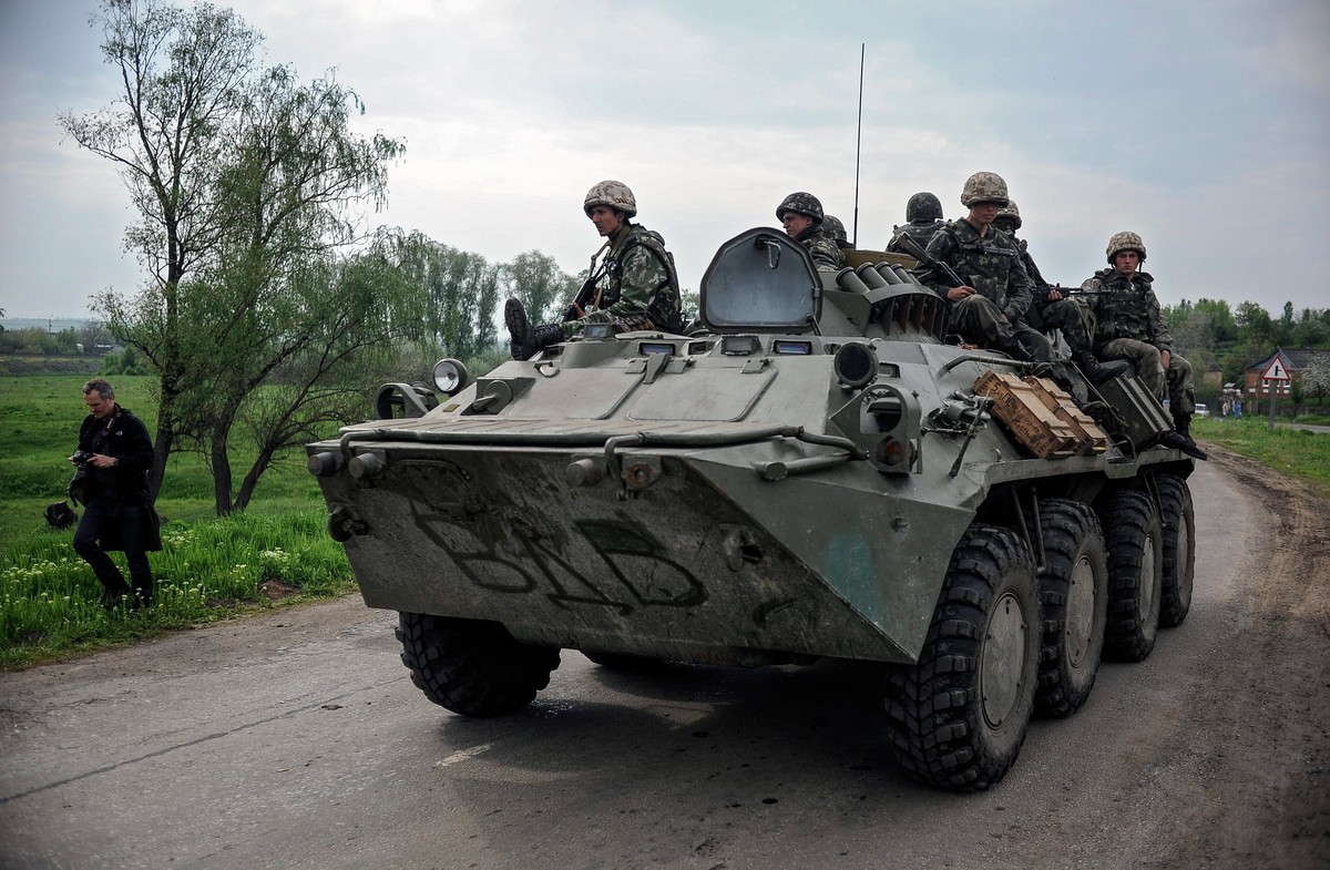 Ukraińscy żołnierze niedaleko Sławiańska