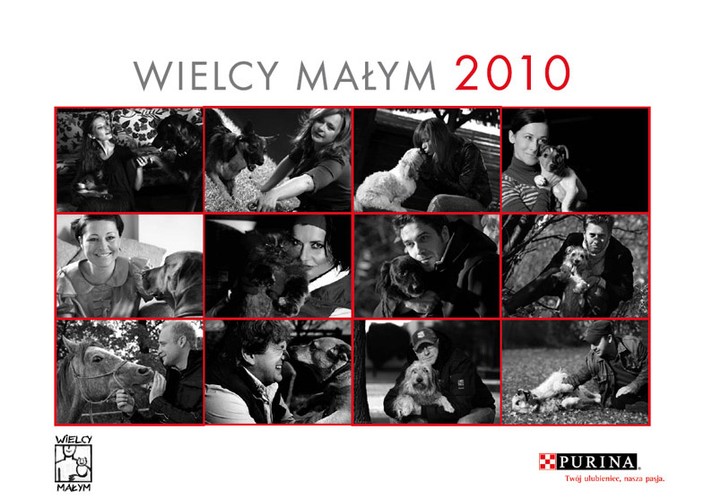 Kalendarz 'Wielcy małym 2010' przygotowany przez Nestle Polska, producenta karmy Purina, zawiera zdjęcia gwiazd z ich pupilami. Całkowity dochód ze sprzedaży zostanie przekazany Fundacji Niechciane i Zapomniane - SOS dla Zwierząt