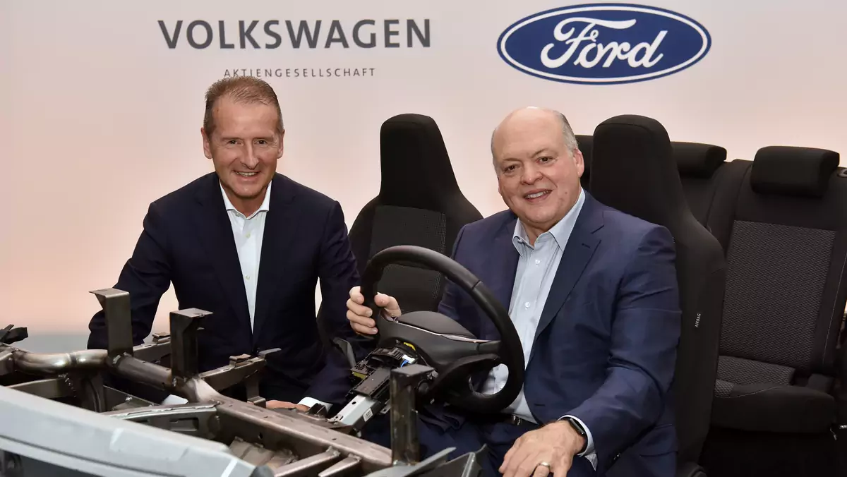 Jim Hacket (szef Forda) i Herbert Diess (szef Volkswagena)