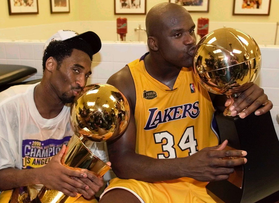 Alongside his teammate Shaquille O'Neal, Bryant won his first NBA championship in 2000.