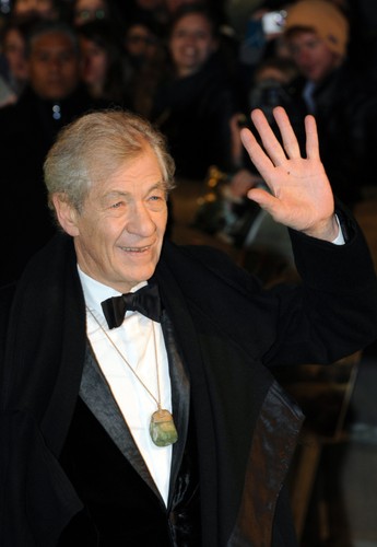 Sir Ian Mckellen na premierze 'Hobbita' w Londynie