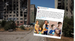 Zbombardowane blokowisko w Siewierodoniecku na wschodzie Ukrainy — lipiec 2022 r. (Screen: Twitter/Gerashchenko_en)