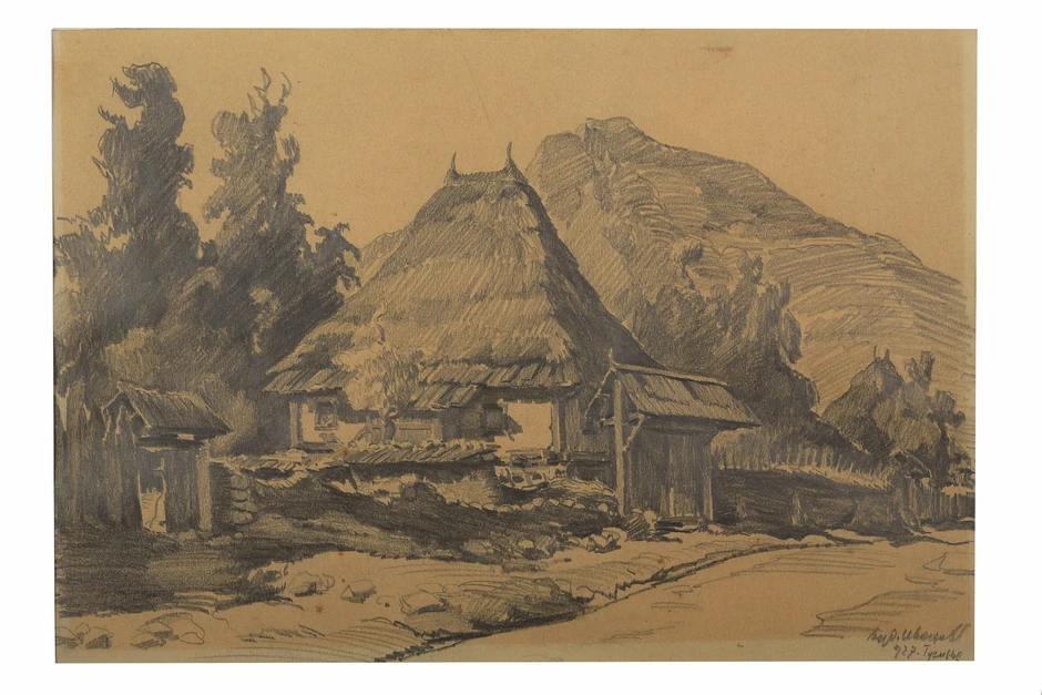 Ljubomir Ivanović, Gussinje, 1927, olovka, 25,5x37cm