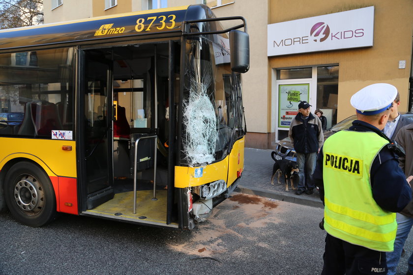 Wypadek autobusu na Mokotowie