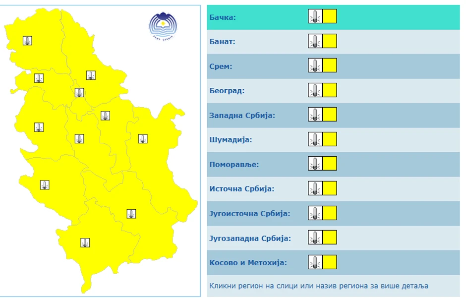 Meteo-alarm za 1. maj