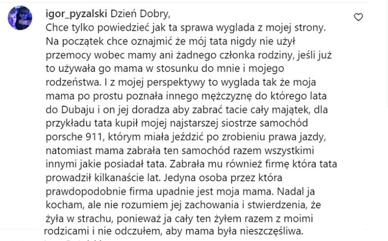 Wpis Igora Pyżalskiego
