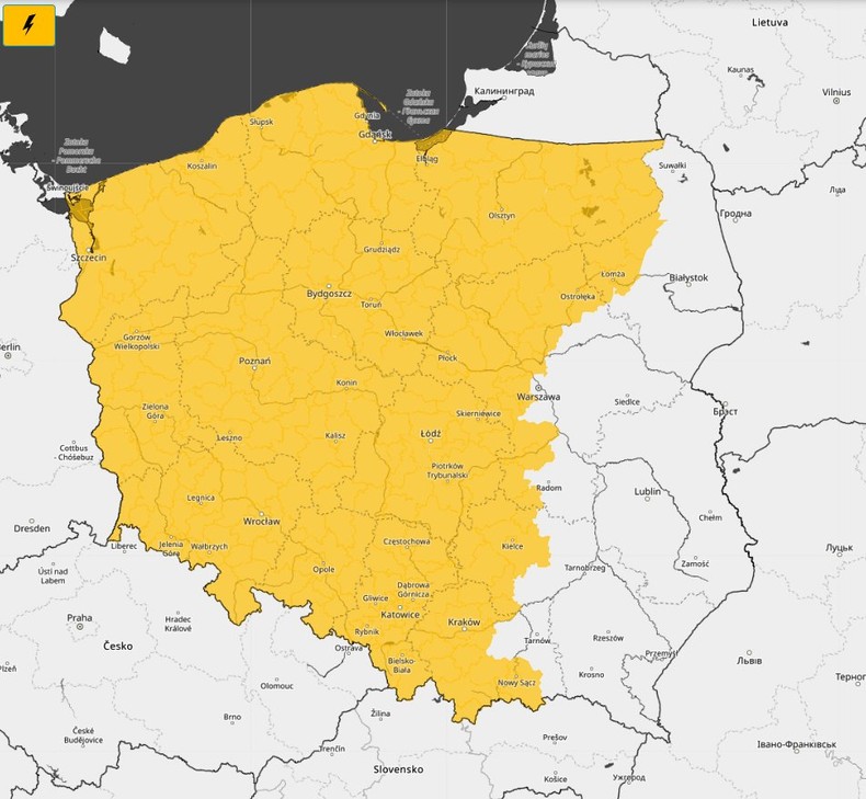 W 14 województwach obowiązuje ostrzeżenia przed burzami