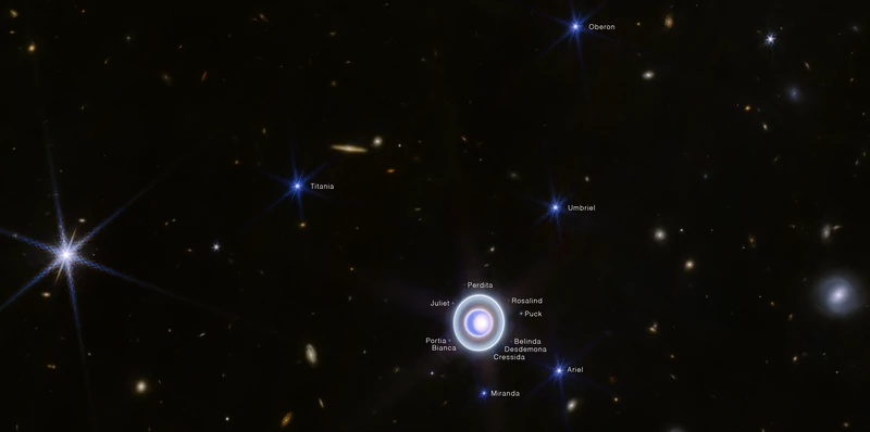 Uran na zdjęciach Kosmicznego Teleskopu Jamesa Webba