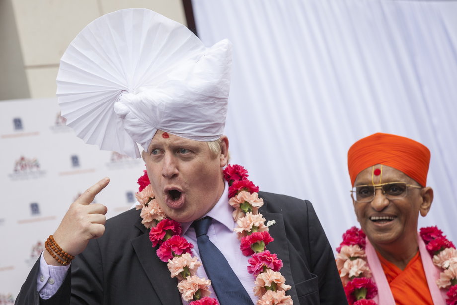 Boris Johnson podczas wizyty w Kingsbury