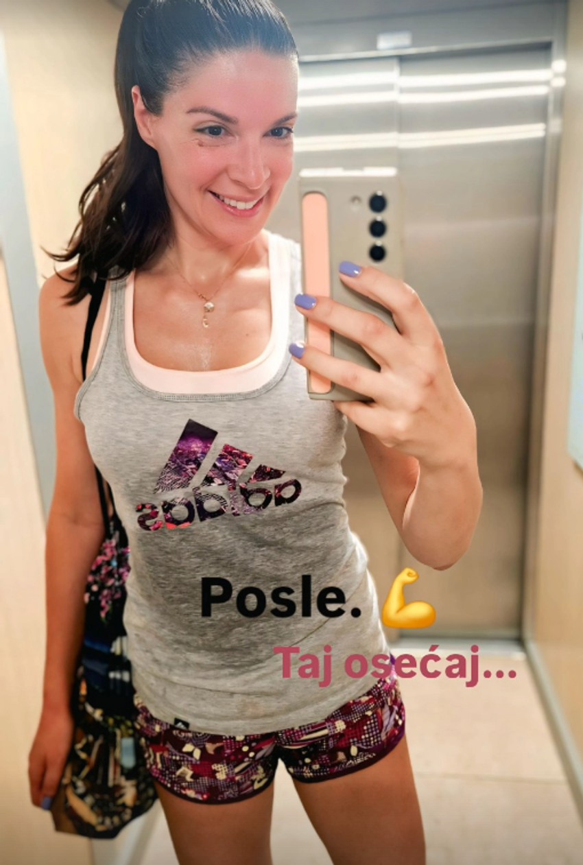 Sanja Kužet se preznojava u teretani