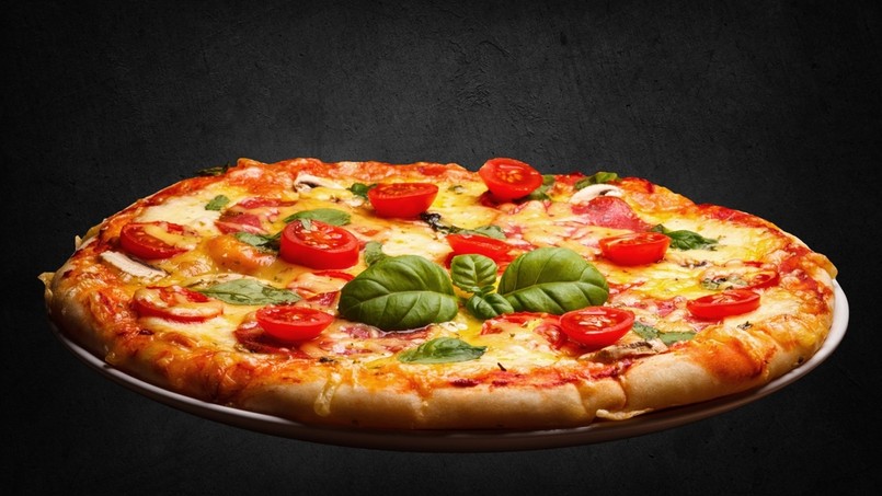 Pizza,Is,A,Popular,Dish,Featuring,A,Round,,Flat,Base