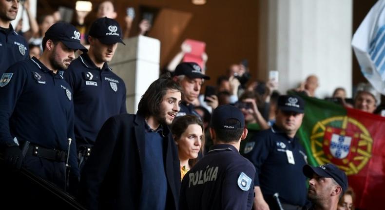 Eurovision contest winner Salvador Sobral is greeted by hundreds of cheering fans as he returns to Portugal from Kiev