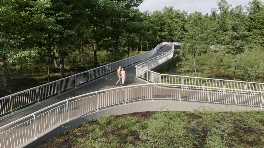 Tak docelowo mają wyglądać najazdy na kładkę