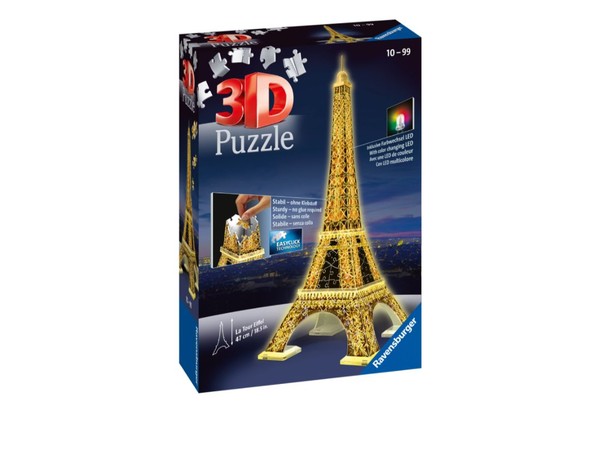 Puzzle 3D Ravensburger Wieża Eiffla nocą