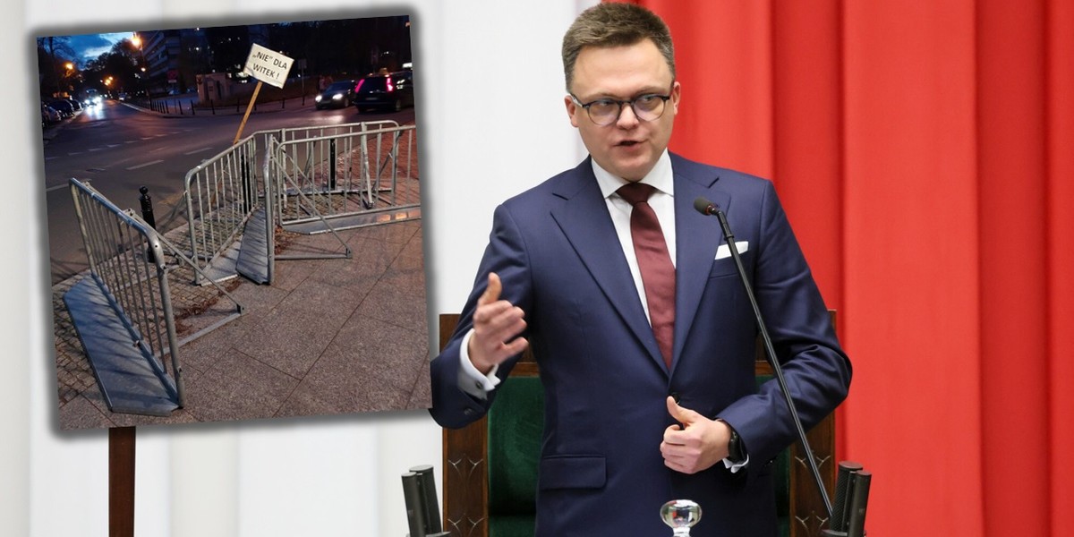 Marszałek Sejmu Szymon Hołownia zapowiedział likwidację barierek sprzed parlamentu