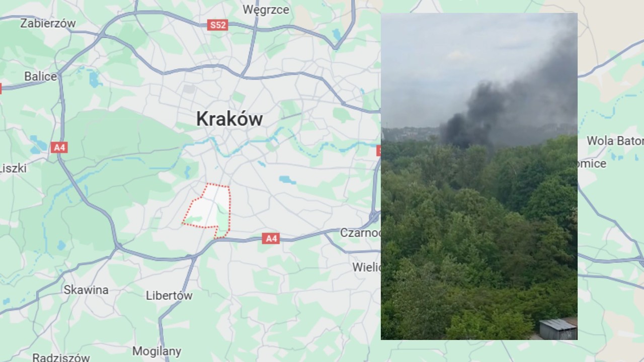 Kłęby dymu nad Krakowem. Strażacy walczą z ogniem