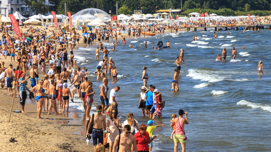 Nadmorska plaża w Sopocie