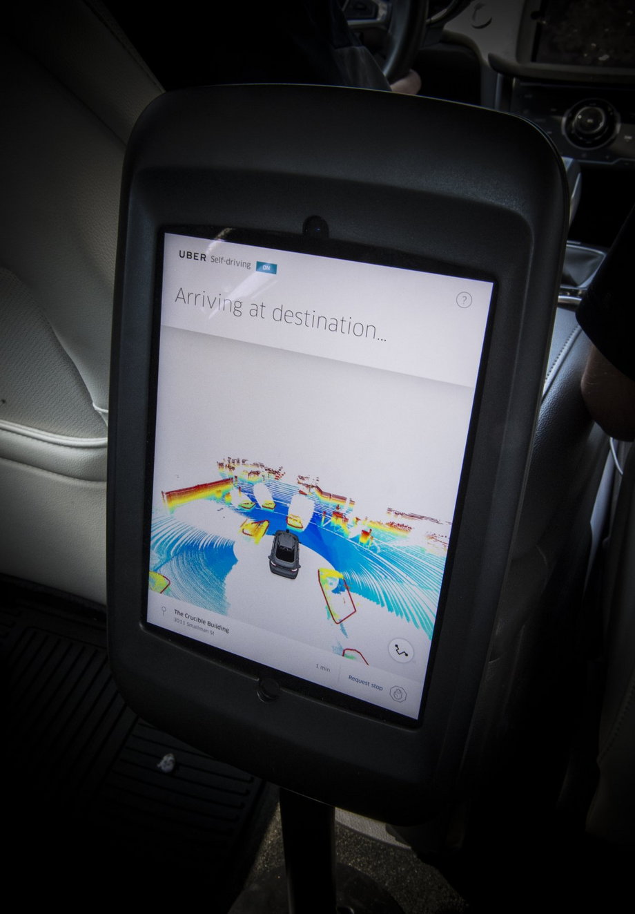 Podgląd z systemu LIDAR w autonomicznym samochodzie Ubera