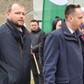 Spotkanie z protestującymi w Top Farms Głubczyce. Od lewej: Tomasz Ognisty i Janusz Kowalski, 21 lutego 2022 R.