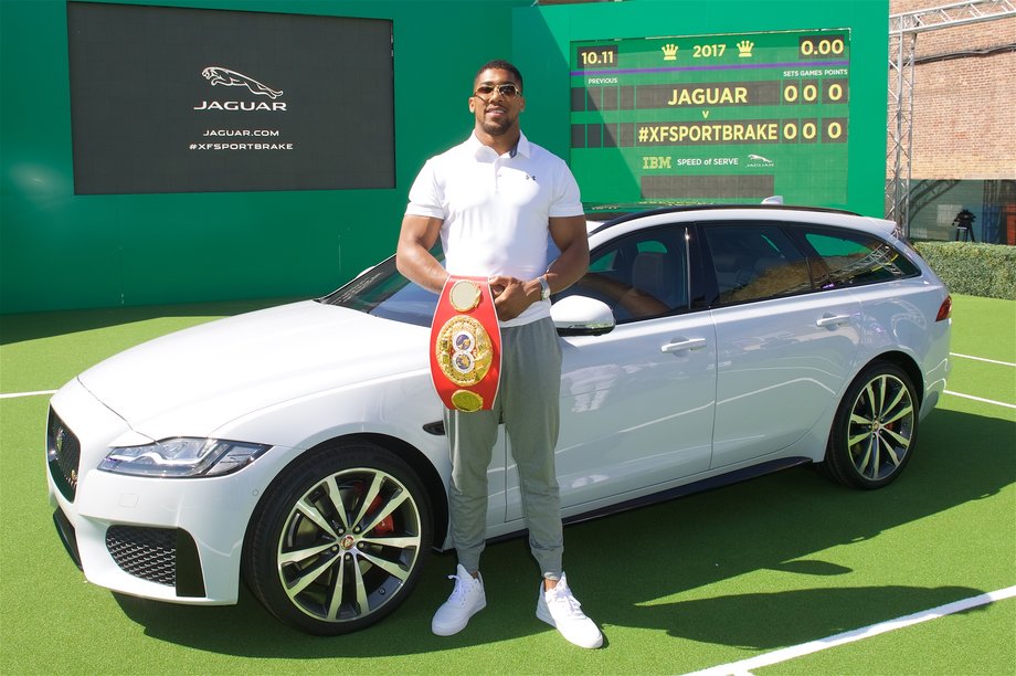 Jaguar Land Rover is 1 of 12 sponsorship deals Cunningham arranged for Joshua.