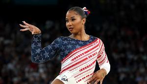 Jordan Chiles competes at the 2024 Olympic Games in Paris.Naomi Baker/Getty Images