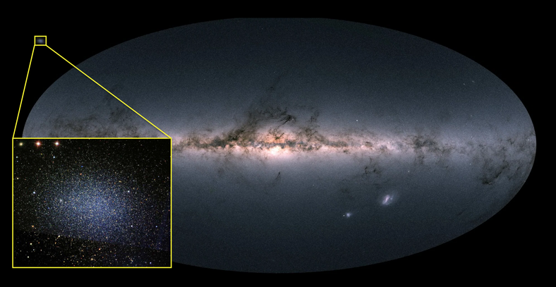 Galaktyka karłowata Leo I w porównaniu do Drogi Mlecznej 