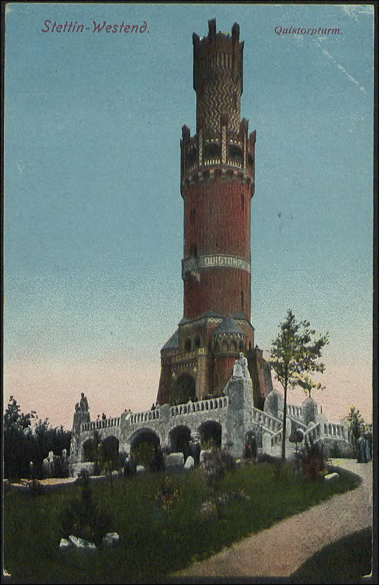 Wieża Quistorpa na widokówce z roku 1904