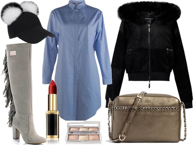 Sukienki na zimę: Sukienka - Bialcon/bialcon.pl, kozaki- Gianmarko/gianmarko.com.pl, kurtka, torebka- Boca/boca.pl dodatki- TK Maxx