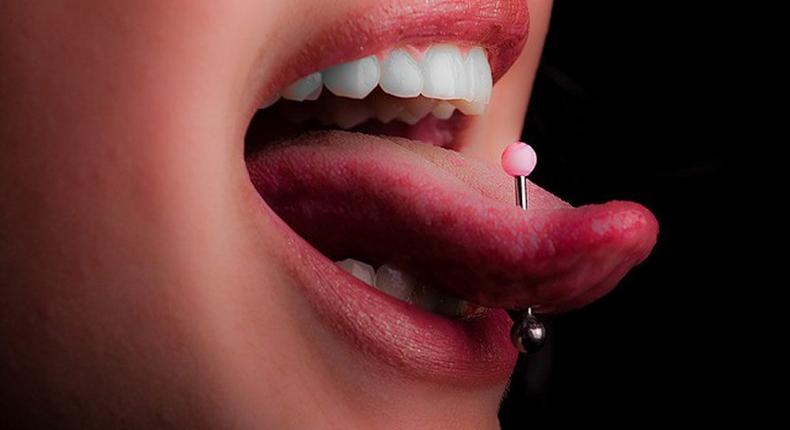 Tongue piercing can become infected and damage nerves in the tongue